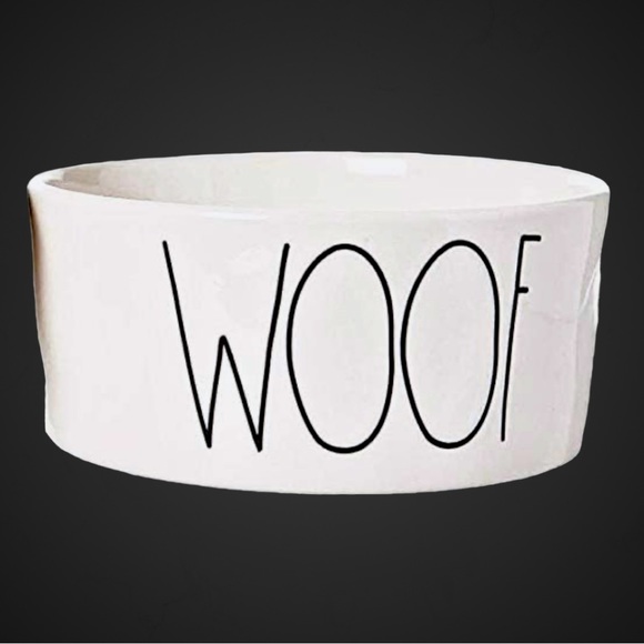 Rae Dunn Magenta Artisan 6 inches Pet Bowl “WOOF” - Picture 3 of 4